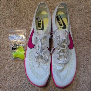 Nike ZoomX Dragonfly White Fierce Pink Track Spikes CV0400-101 Size 14 NEW